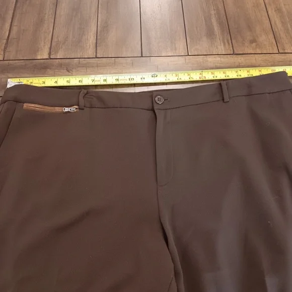 Lauren Ralph Lauren Trouser Pants 22W Brown Womens Straight Wool Suede Details